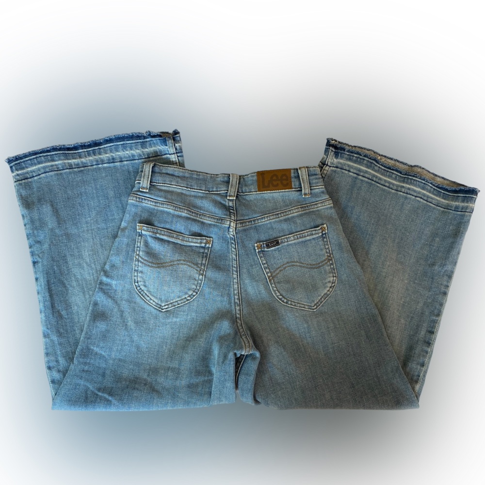 Lee Heritage A-Line Wide Leg Cropped High Rise Jeans Size 2 M